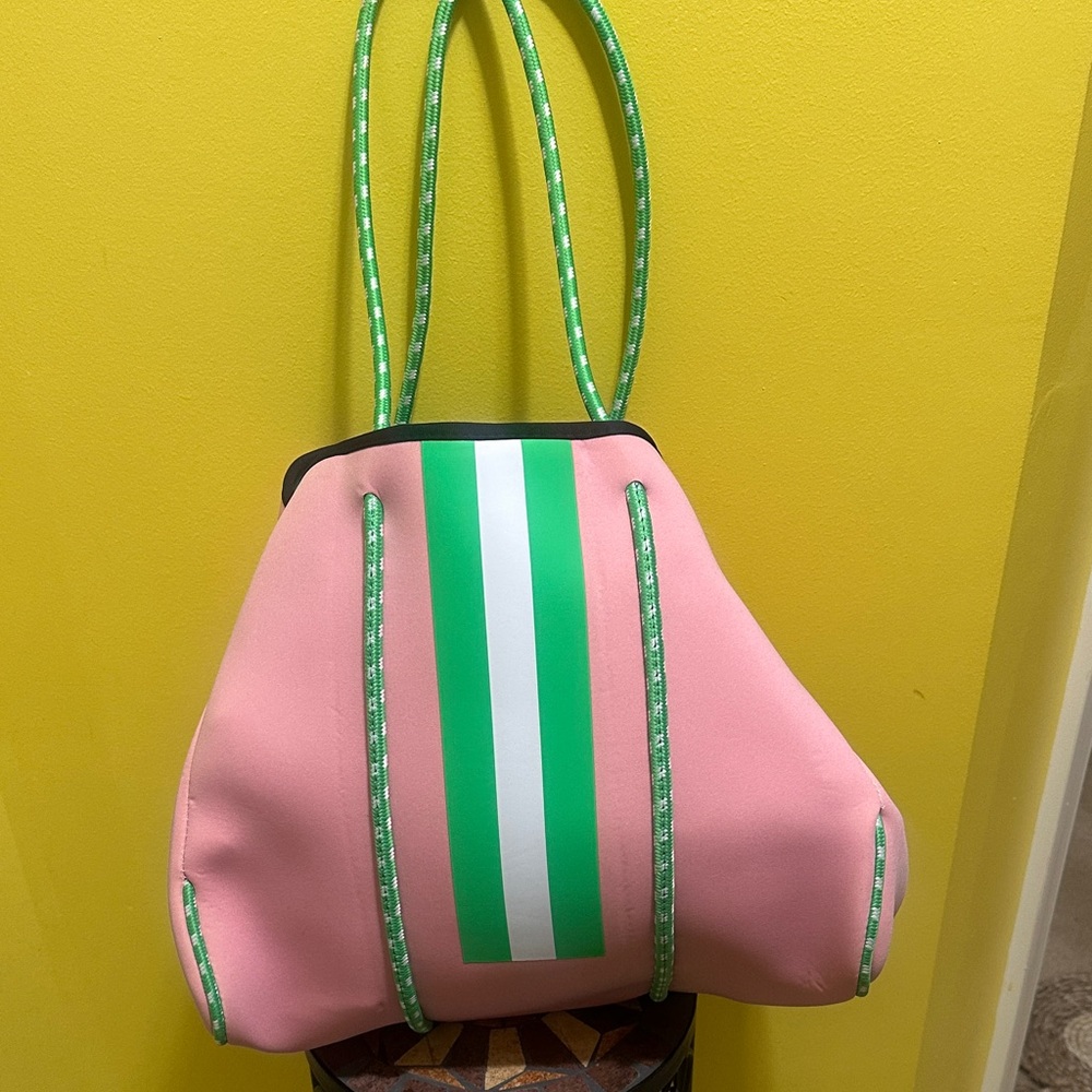 Stylish Pink and Green Tote Bag